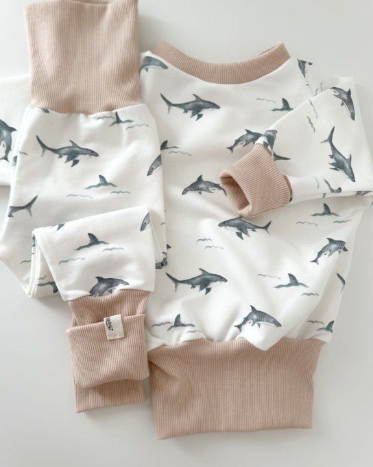 Ensemble Léon Long Shark et Nude (pantalon droit) taille LOUVETEAUX