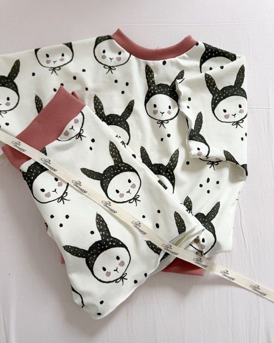 Ensemble Léon court Lapinou bors cote bois de rose taille KIYAYA