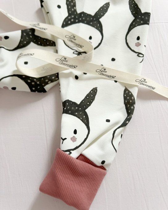Pantalon Mimo Lapinou et bois de rose taille LUPETTI