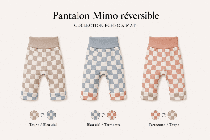 Mimo Pantalon Ourlet  Réversible 