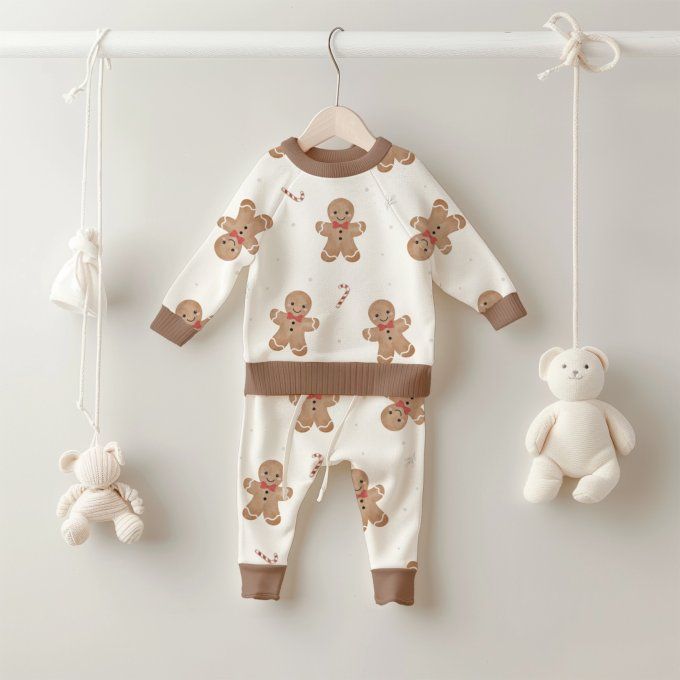Léon ensemble long à Motif  de Noel