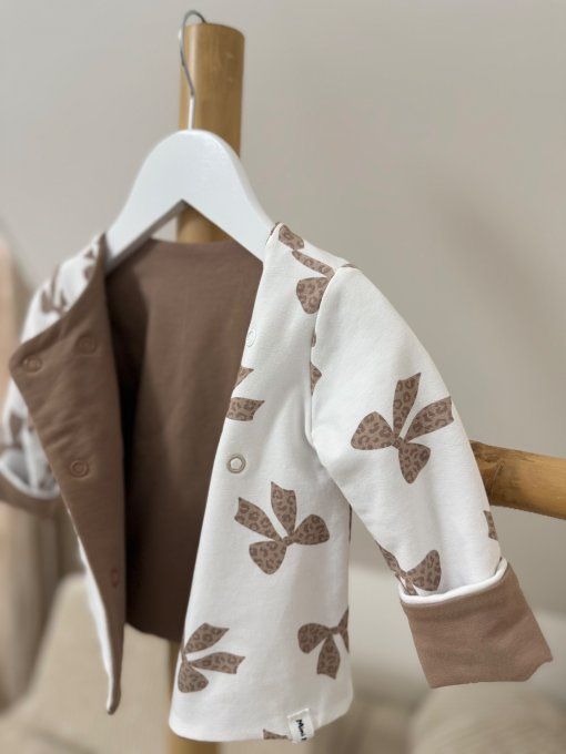 Gilet Celeste réversible Mini MIMI et taupe TAILLE LOUVETEAUX  - Copie