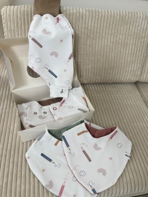Coffret prêt à  offrir 3  pièces TAILLE LOUPIOTS à partir de 45cm dès la naissance