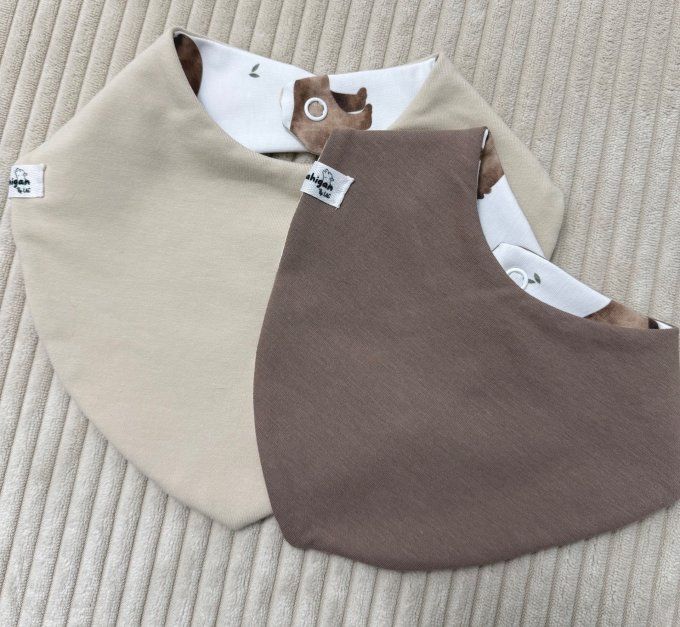 Duo Didou bavoirs Mini et Maxi Motif Lapi'Noun
