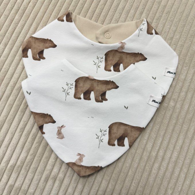 Duo Didou bavoirs Mini et Maxi Motif Lapi'Noun