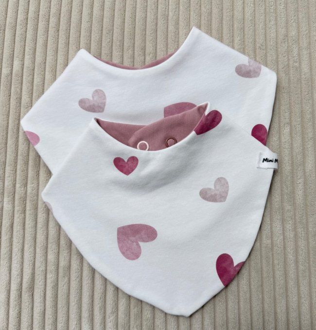 Duo Didou bavoirs Mini et Maxi Motif Blush Tendresse 