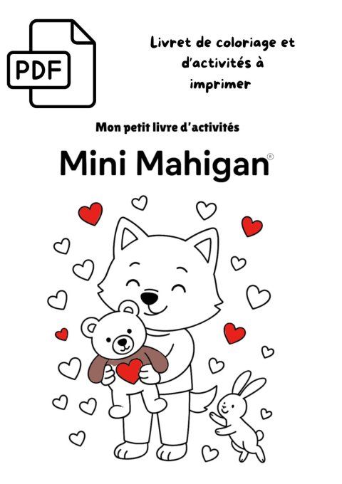 Livret de coloriage et d'activités Ourson coeur